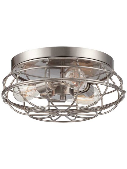 Scout Flush-Mount Ceiling Light in Satin Nickel.